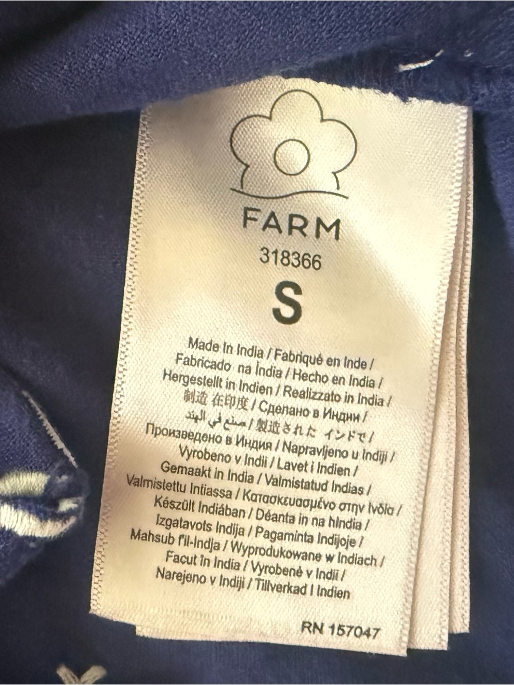 Farm Rio- Blue Embroidered Short-Sleeve Button-Up Shirt - Picture 6 of 16